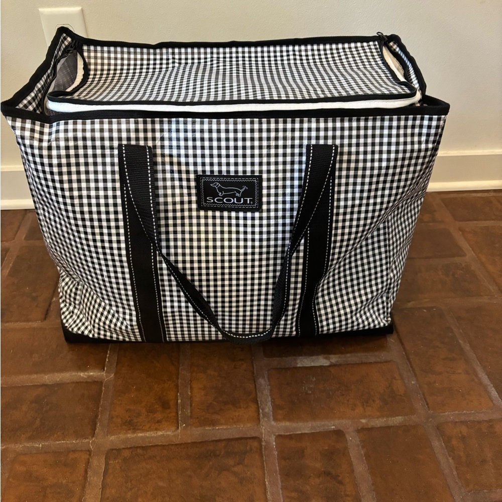 Scout Black and White Checkered Tote Bag